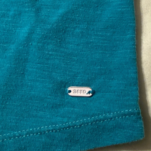 Teal Y2K Racerback Henley Tank Top Large - Picture 4 of 8